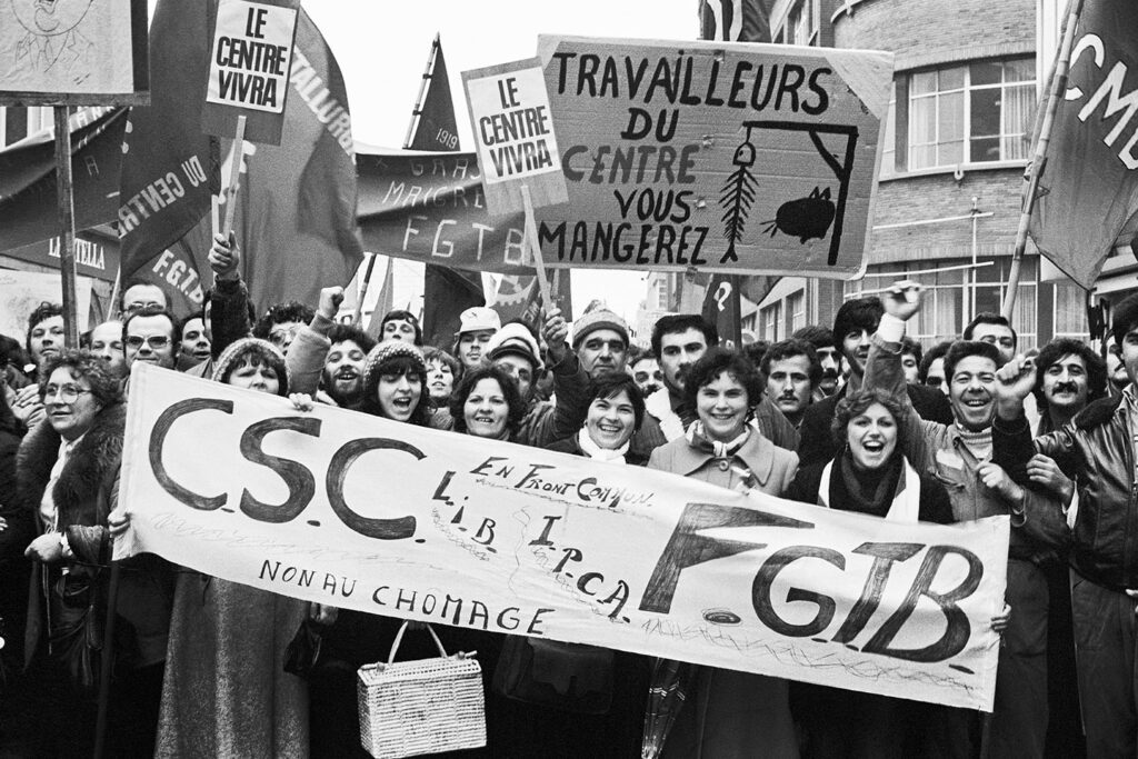 Manifestation en front Commun à La Louvière, 1981 