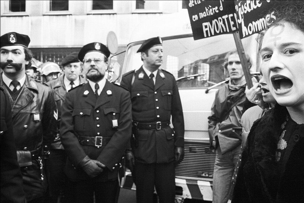 Manifestation pour la dépénalisation de l’avortement. Bruxelles. 1982 